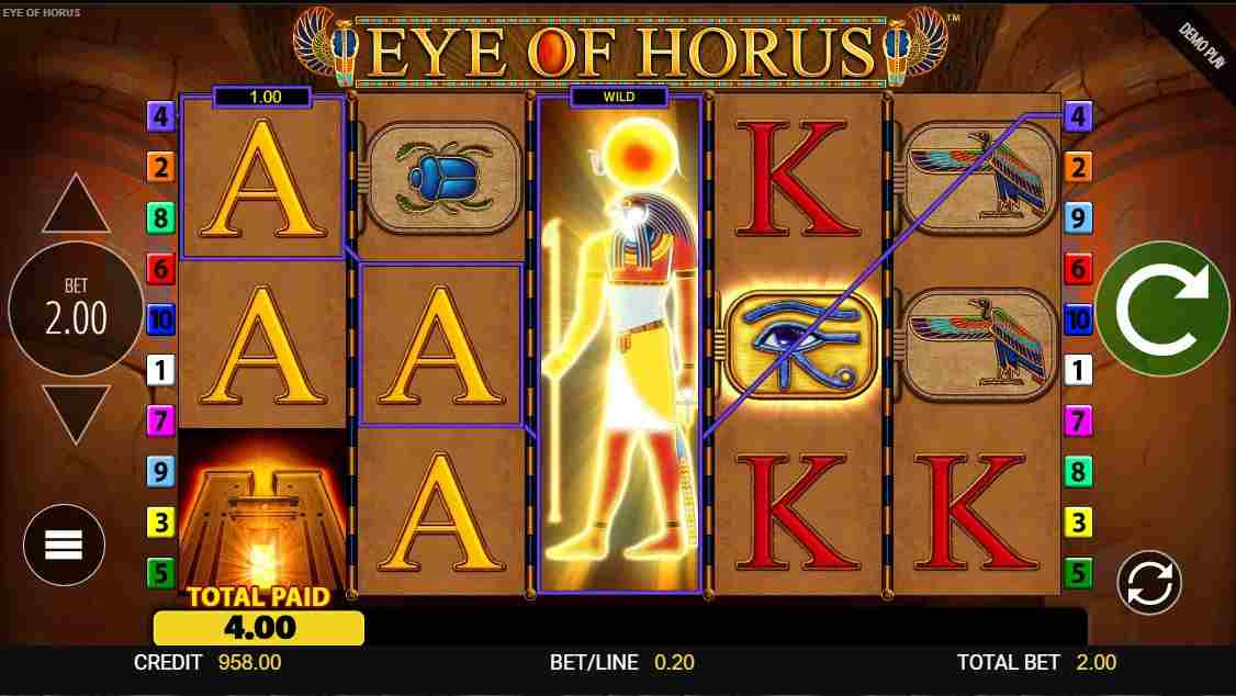 Eye of Horus Power Spins Slot Review and Demo | RTP=95.99